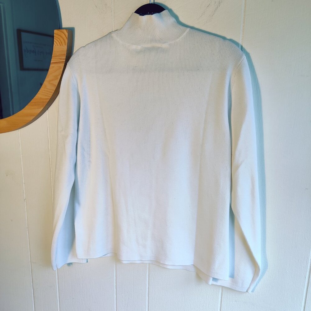 Talbots Soft Ribbed Mock Turtleneck 100% Cotton T… - image 2